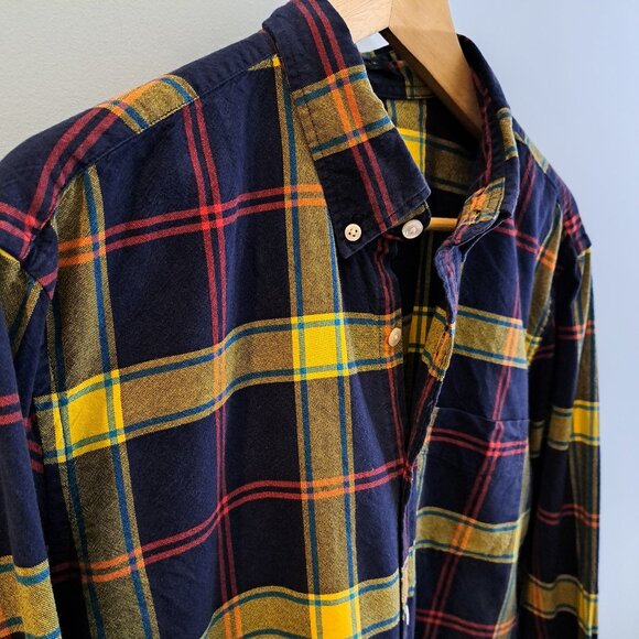 J. Crew Men's Large Long Sleeve Button Down Slim Fit Plaid Oxford Style #03034 - Picture 4 of 13